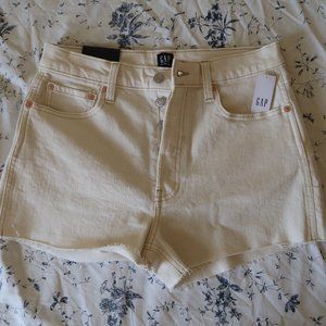 white denim shorts
